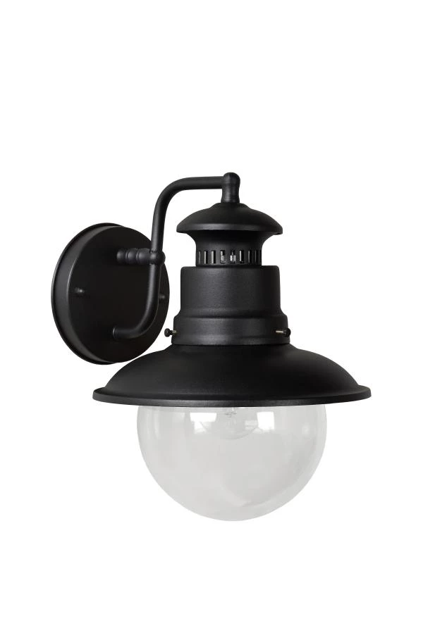 Lucide FIGO - Wall light Indoor/Outdoor - Ø 21,5 cm - 1xE27 - IP44 - Black - turned off